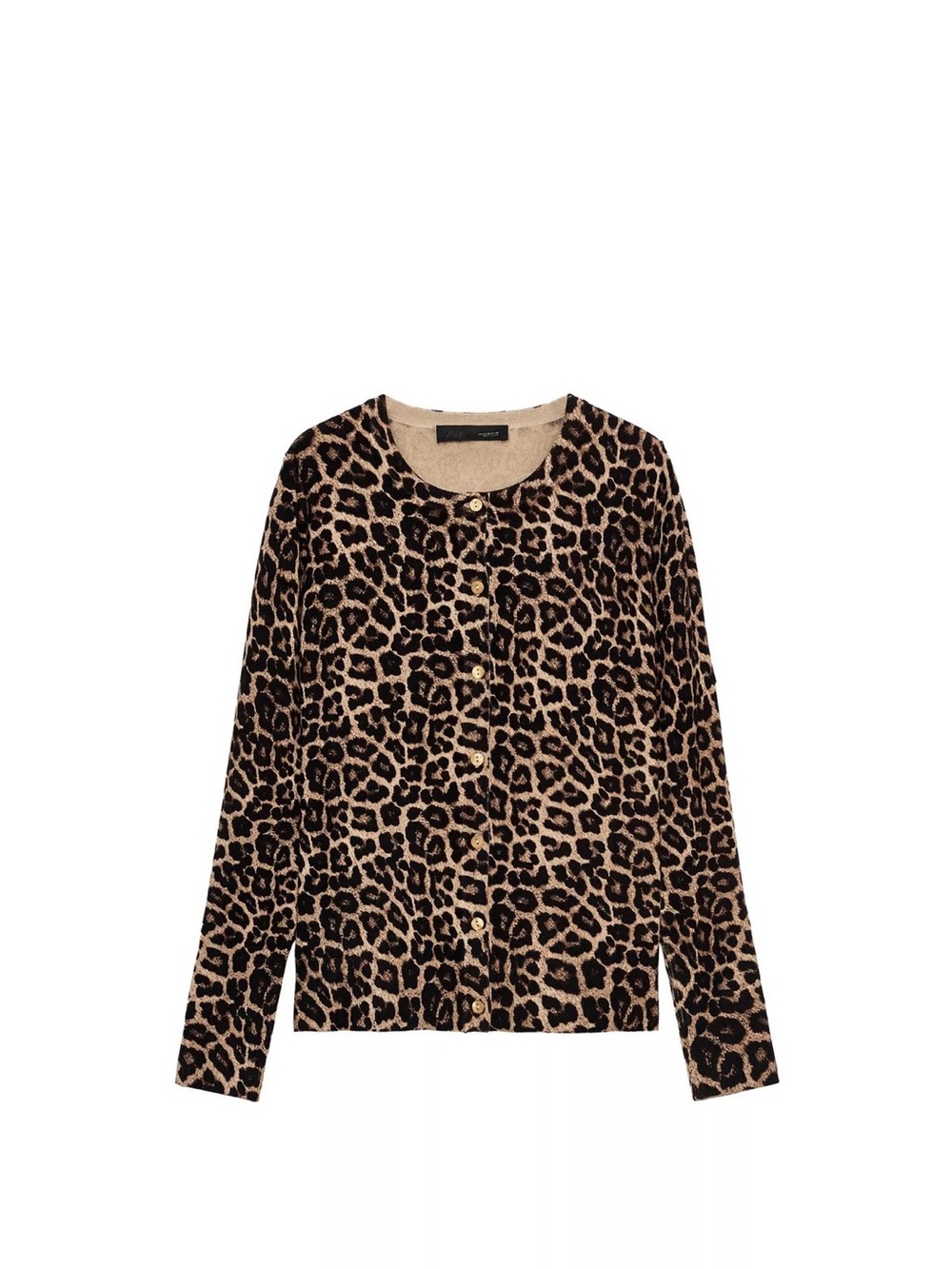 Zara Leopard Print Cardigan in Tan and Black